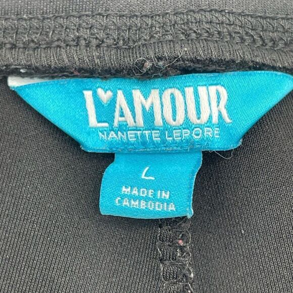 L'AMOUR NANETTE LEPORE Pants Womens Large Black Flat Front Ankle Stretch Pull On - Picture 7 of 15